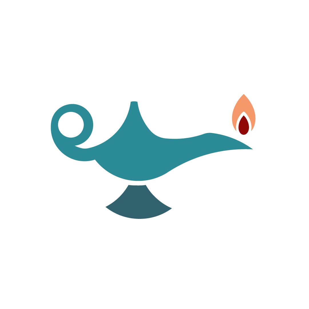 An oil lamp burning oil